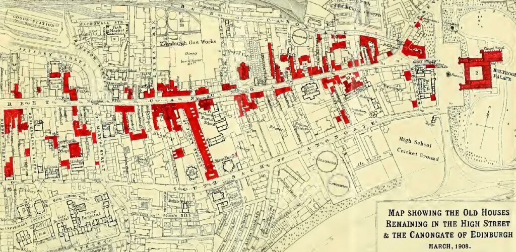 Old town map Edinburgh