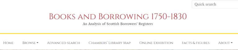 Books and Borrowing website header